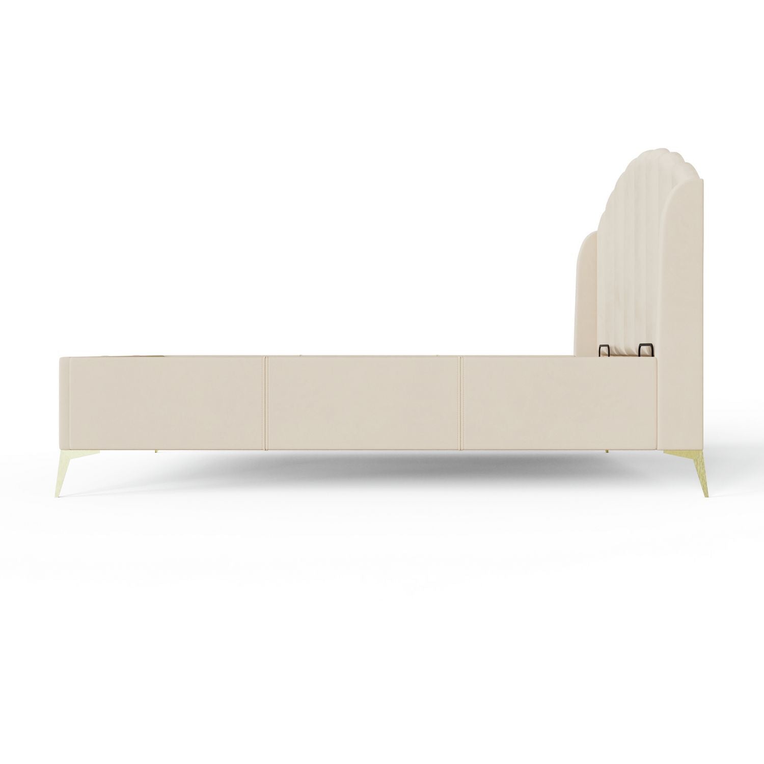 GFW Pettine Double Velvet Ottoman Bed Frame - Cream