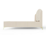 GFW Pettine Double Velvet Ottoman Bed Frame - Cream