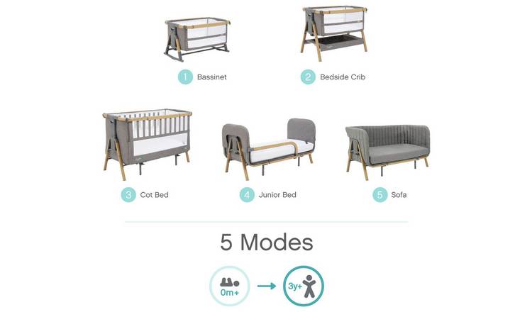 Tutti Bambini Cozee XL Crib Oak Charcoal GOODS Argos