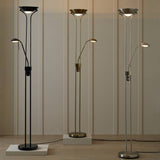 Argos Home black floor lamp with adjustable reading light (British brand)