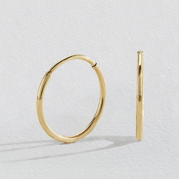 Revere 9ct yellow gold hoop earrings 10mm drop, UK version