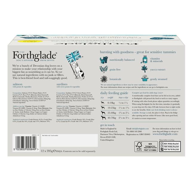 Forthglade Natural Grain free Adult Fish Variety Pack    12 x 395g GOODS M&S   