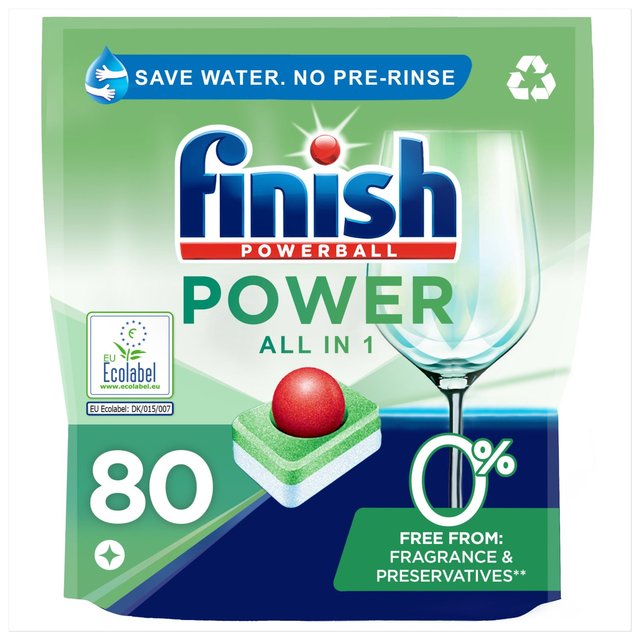 Finish Power 0% Recyclable Dishwasher Tablets   80 per pack GOODS M&S   