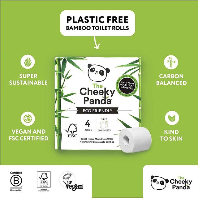 Cheeky Panda Natural Bamboo Toilet Tissue    4 per pack GOODS M&S   