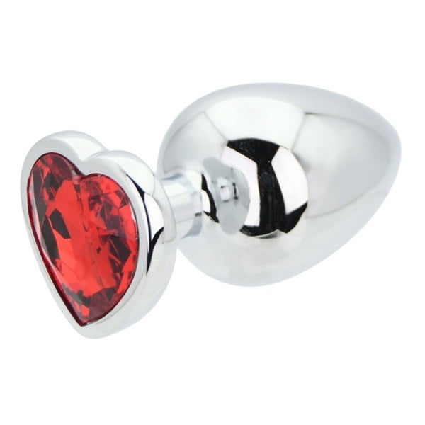 Loving Joy heart-shaped silver butt plug large - British product