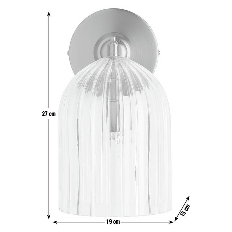 Habitat glass cloche wall light brushed brass - British product