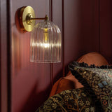 Habitat glass cloche wall light brushed brass - British product