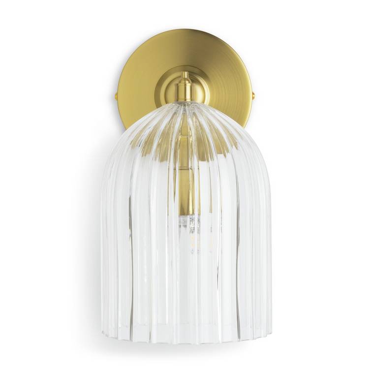 Habitat glass cloche wall light brushed brass - British product