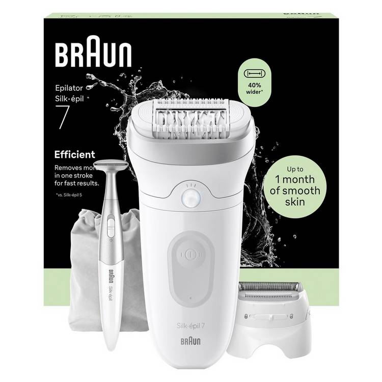Braun Silk-epil 7 wet dry cordless epilator with attachments (British brand)