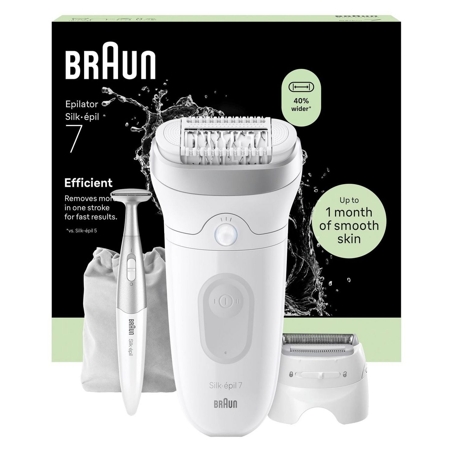 Braun Silk-epil 7 wet dry cordless epilator with attachments (British brand)