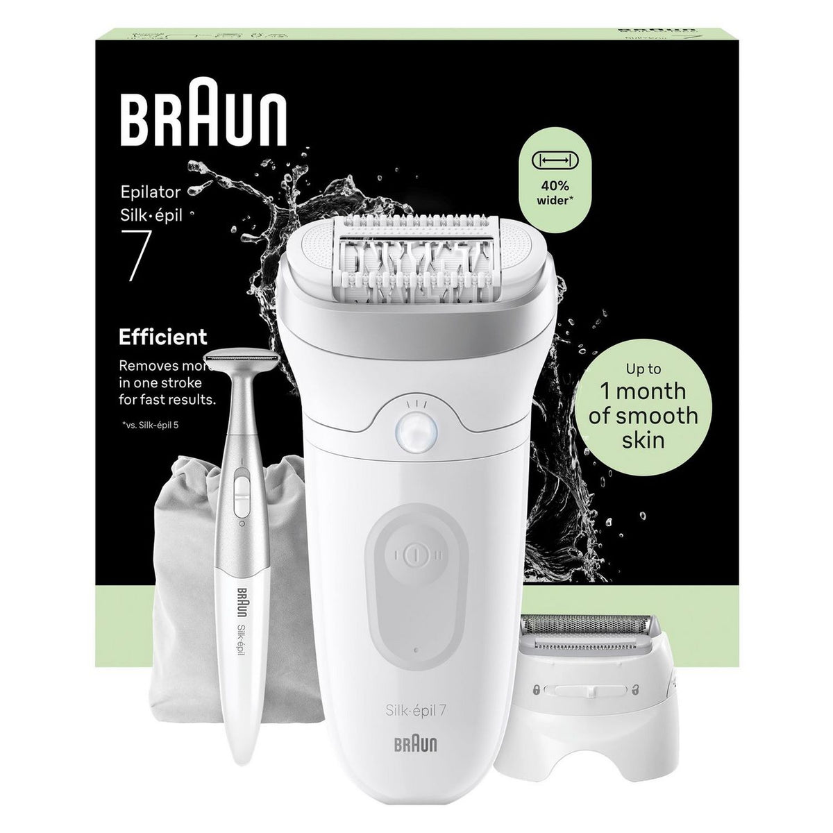 Braun Silk-epil 7 wet dry cordless epilator with attachments (British brand)