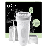 Braun Silk-epil 7 wet dry cordless epilator with attachments (British brand)