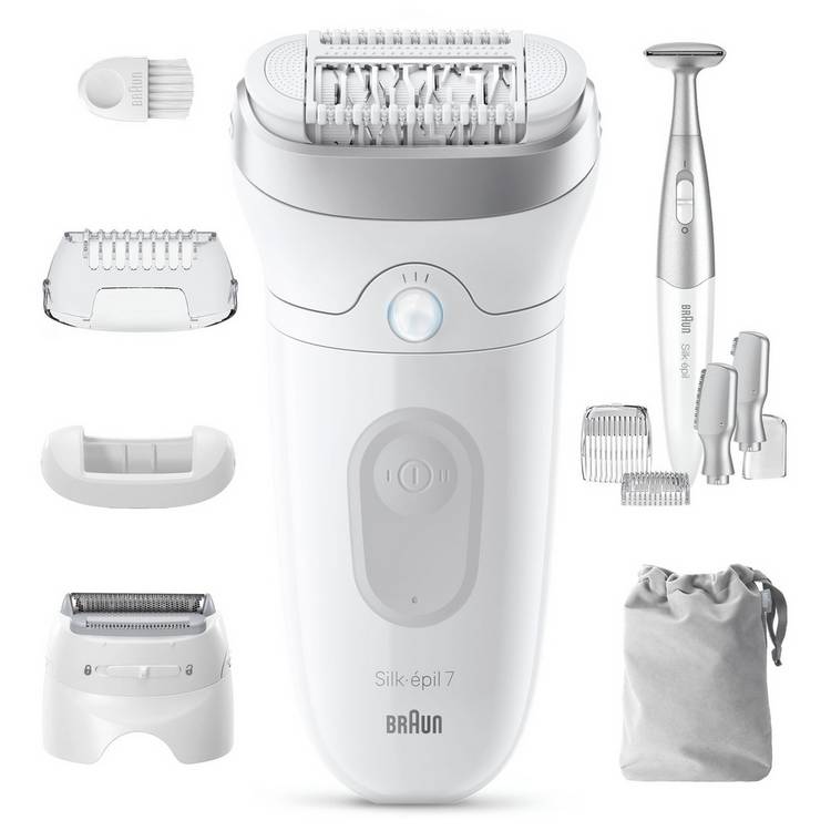 Braun Silk-epil 7 wet dry cordless epilator with attachments (British brand)