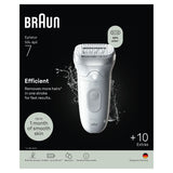 Braun Silk-epil 7 wet dry cordless epilator with attachments (British brand)