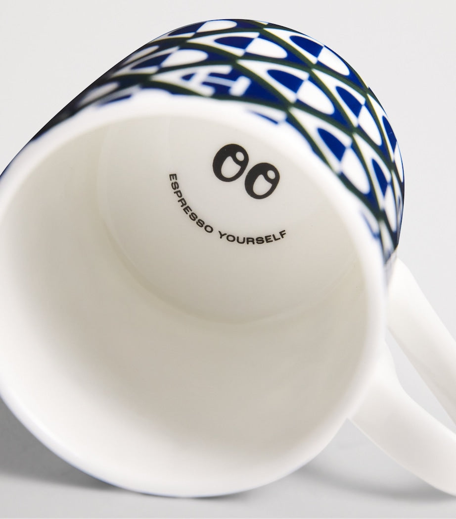 Harrods ceramic geometric logo espresso cup, UK version
