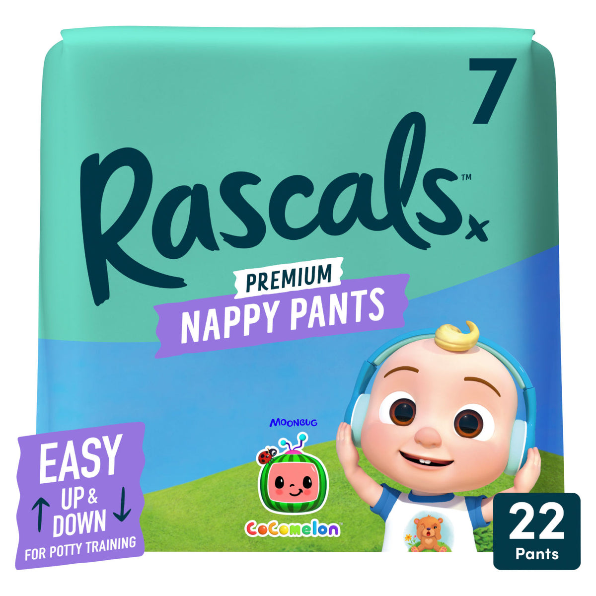 Rascals CoComelon nappy pants size 7 for 17+ kg (British brand)