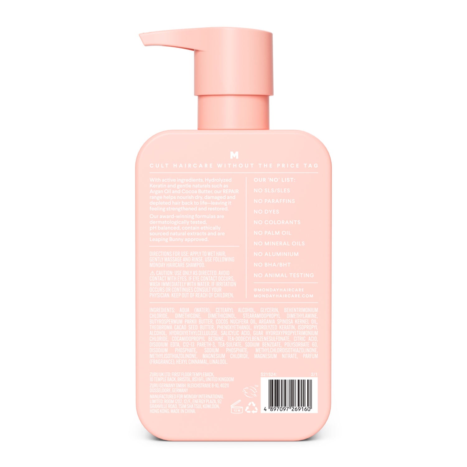 Monday REPAIR hair conditioner 354 mL, imported from the UK