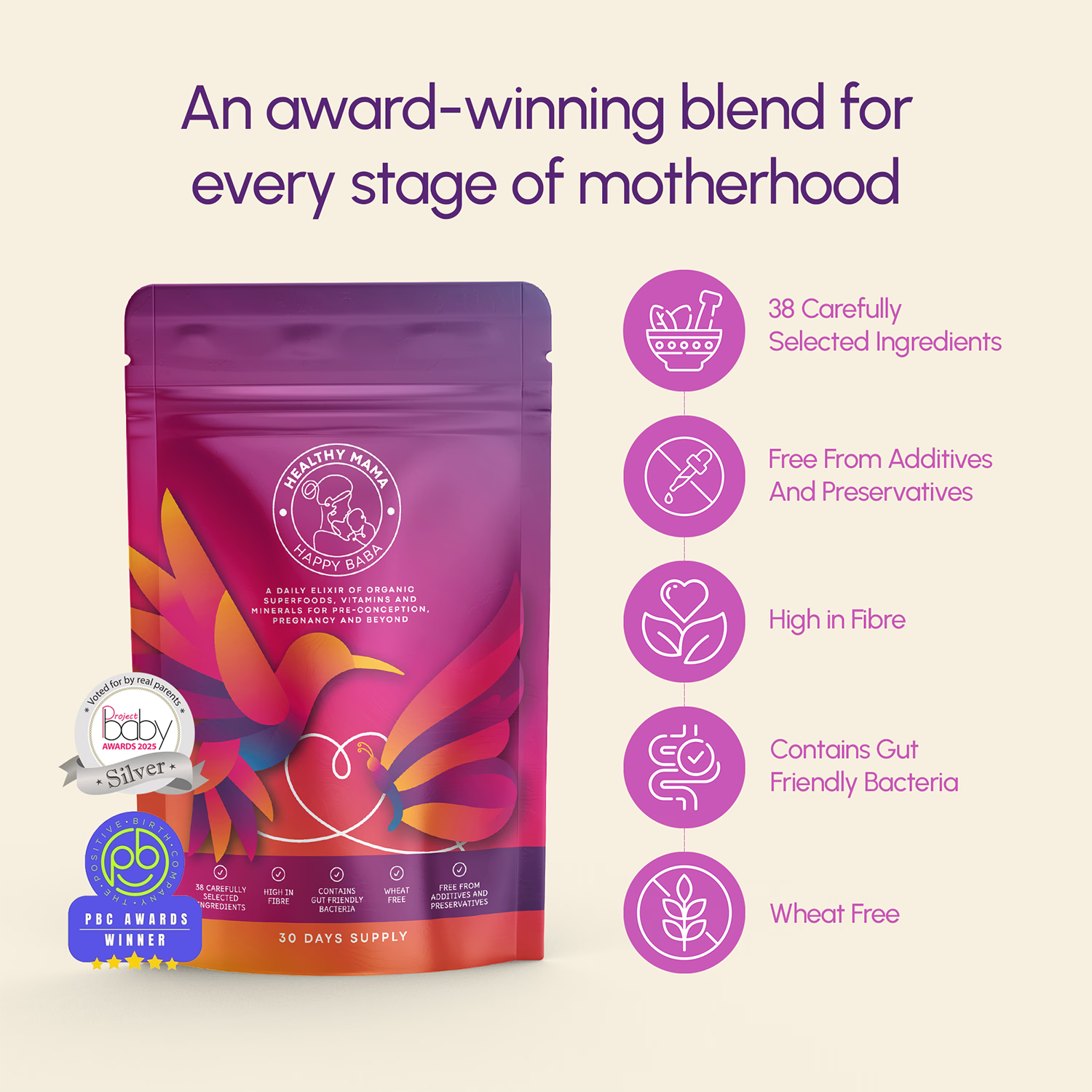 Healthy Mama Happy Baba prenatal supplement powder vitamins and minerals - British product