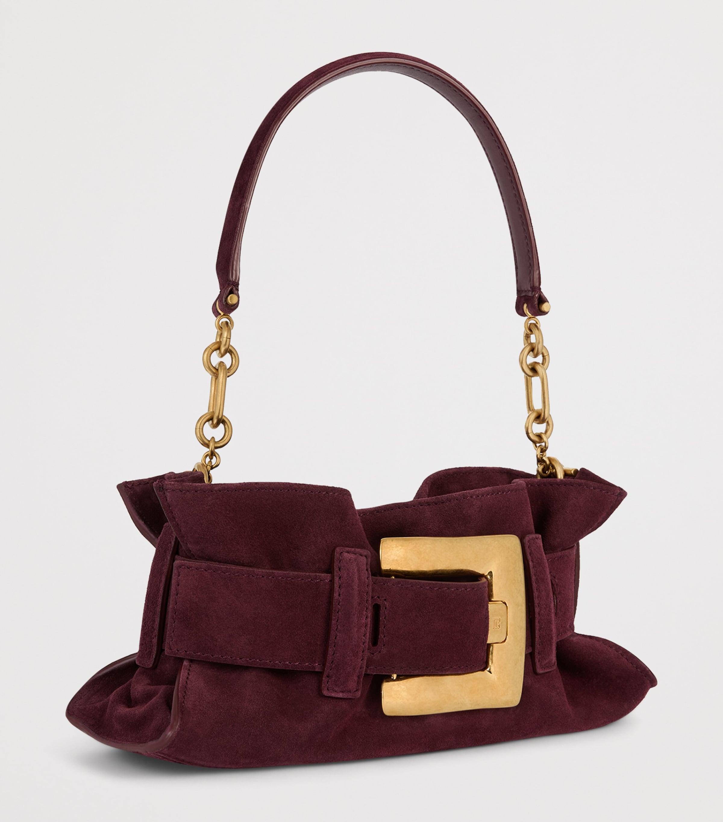 Balmain Anthem mini suede shoulder bag H10cm - British product