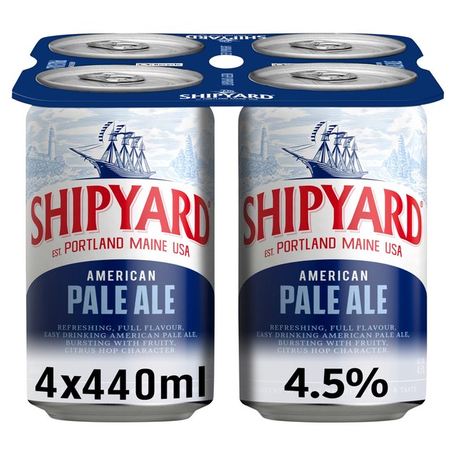 Shipyard American Pale Ale Beer Cans   4 x 440ml GOODS M&S   