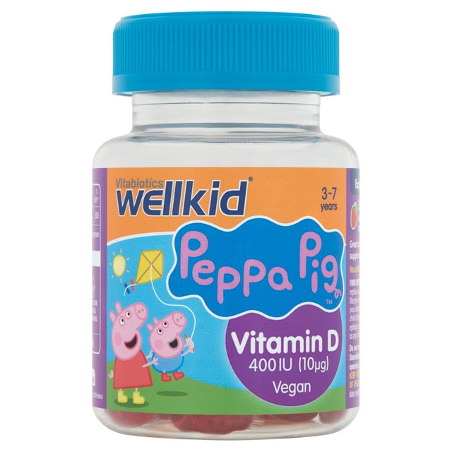 Vitabiotics WellKid Strawberry Vegan Peppa Pig Vitamin D Jellies 3-7yrs   30 per pack GOODS M&S   