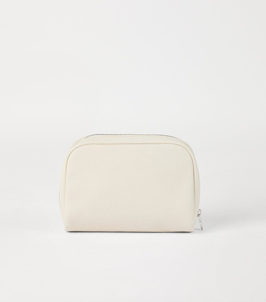Brunello Cucinelli compact grained leather wash bag - British product