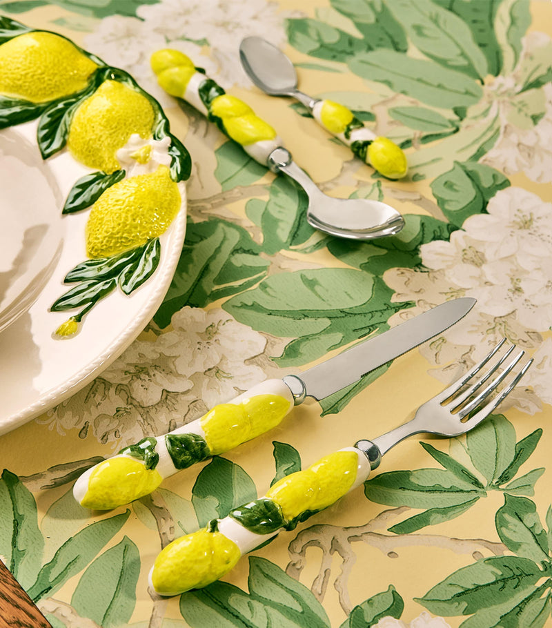 Les-Ottomans ceramic lemon cutlery set 4-piece, UK version