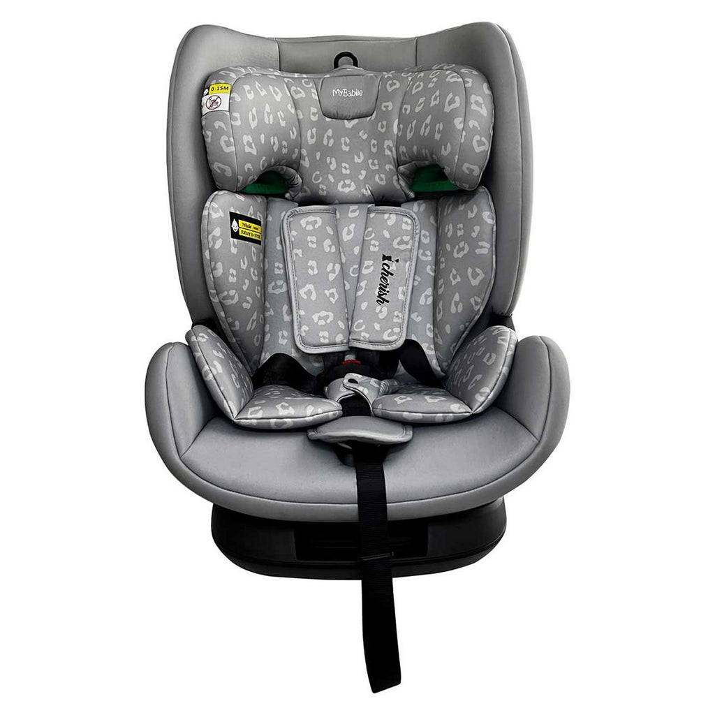 My Babiie Group 1/2/3 Dani Dyer Grey Leopard iSize Isofix Car Seat