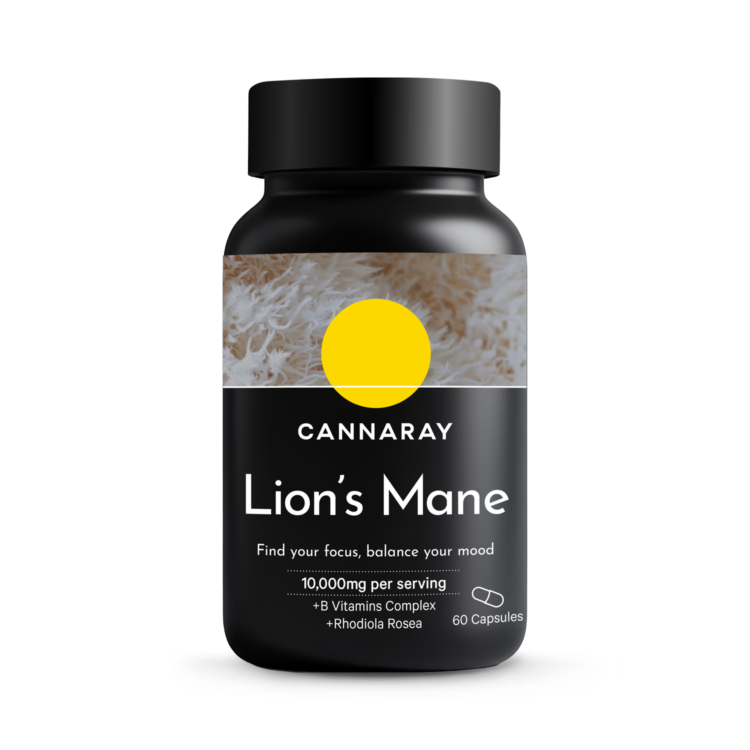 Cannaray Lion's Mane supplement 60 capsules - British product