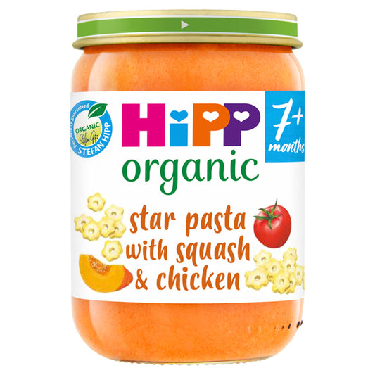 HiPP Organic Star Pasta with Squash & Chicken Baby Food Jar 7+ Months 190g GOODS Sainsburys   