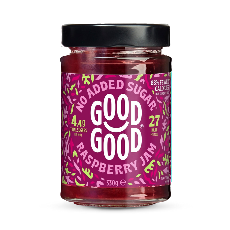 Good Good raspberry jam no added sugar 330g (British brand)