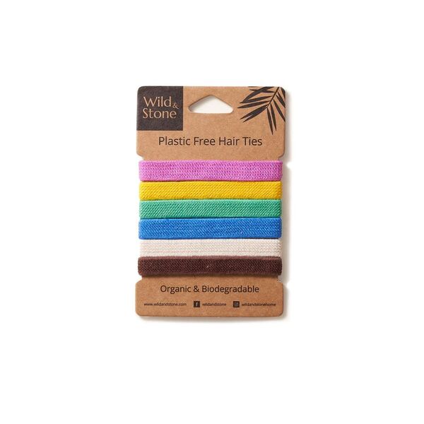 Wild & Stone | Plastic Free Hair Ties - 6 Pack - MultiColour GOODS Superdrug Multi Colour  