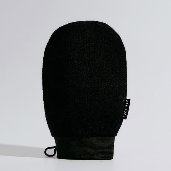 Lucy Bee exfoliating mitt body buffing glove, imported from the UK