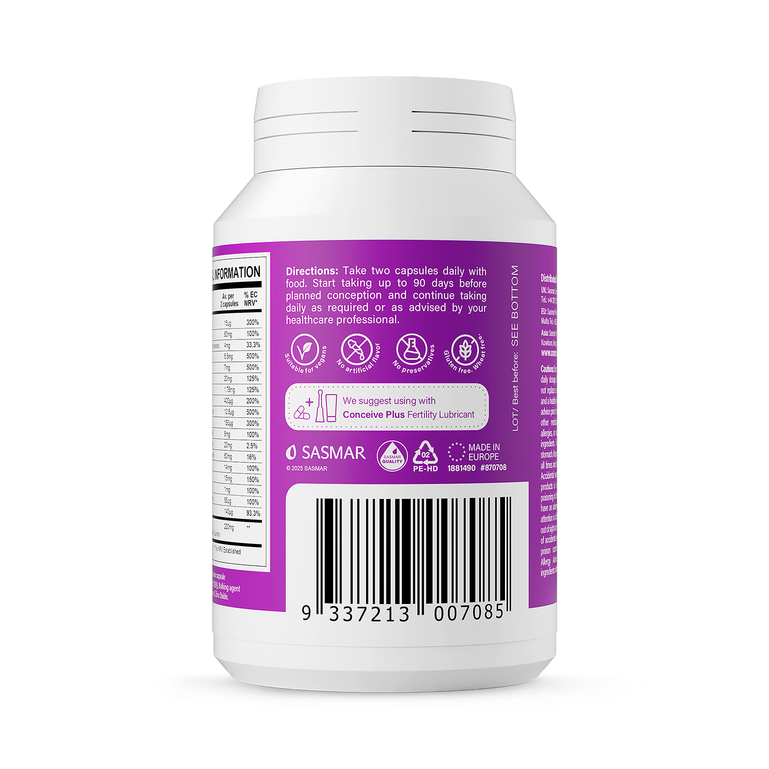 Conceive Plus women's fertility supplement 60 capsules, imported from the UK