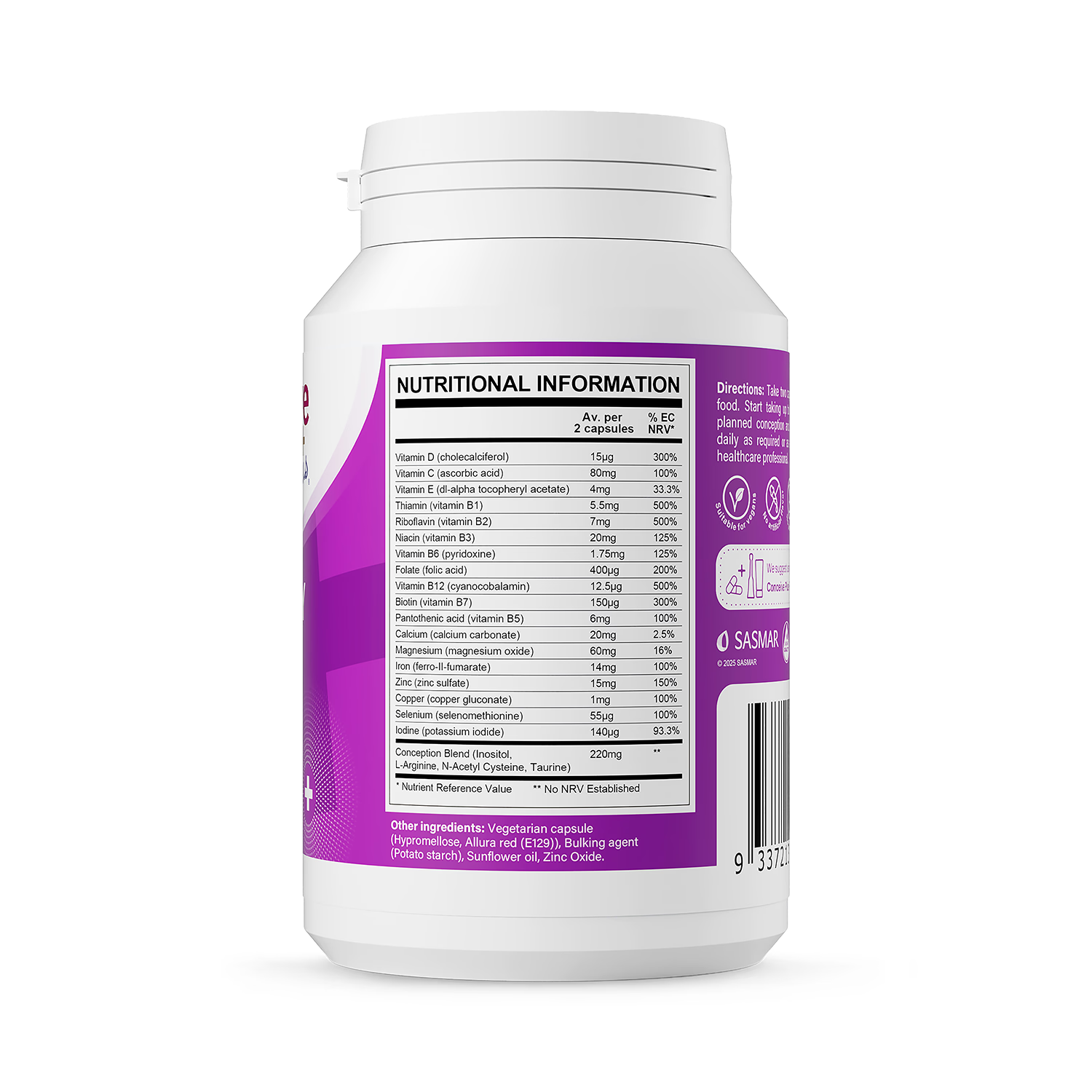 Conceive Plus women's fertility supplement 60 capsules, imported from the UK