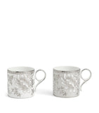 Wedgwood Silver Tonquin bone china mugs set of 2 330ml (British brand)