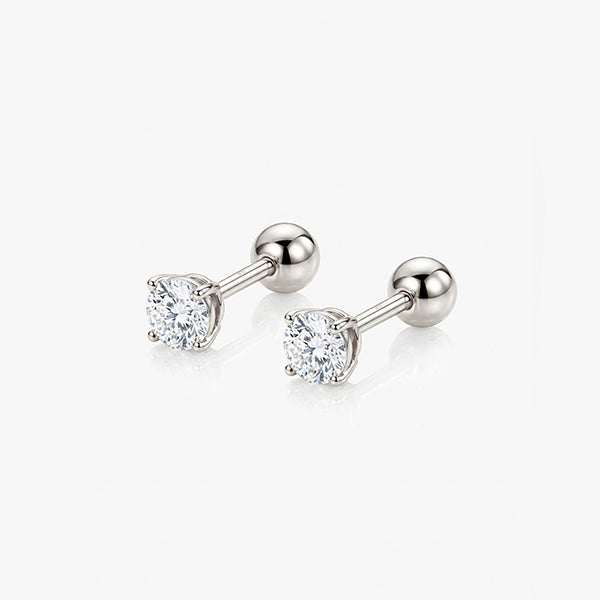 MUCHV 5mm stud earrings silver or gold, imported from the UK