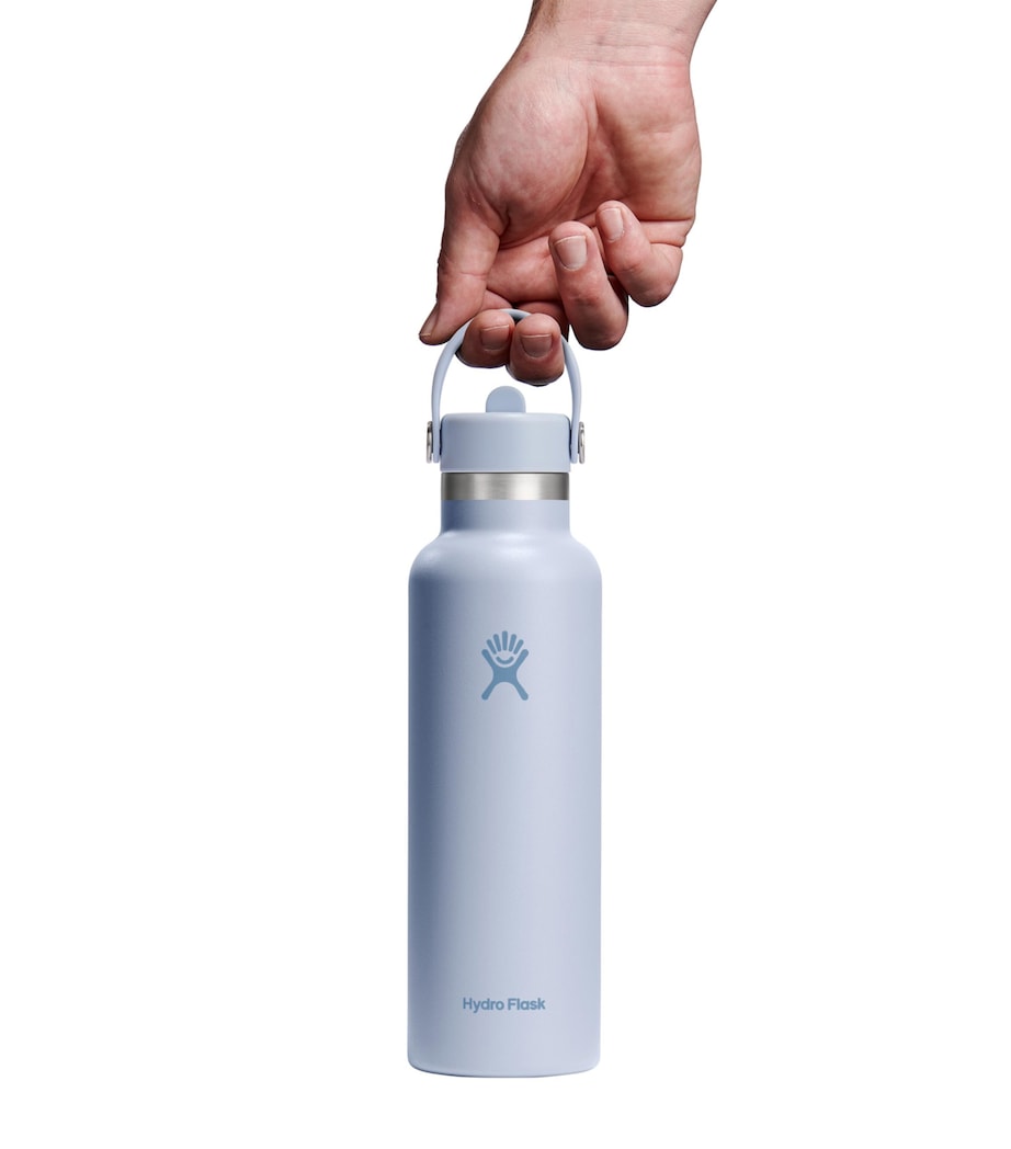 Hydro Flask insulated standard mouth water bottle with flex straw cap 621ml, UK version
