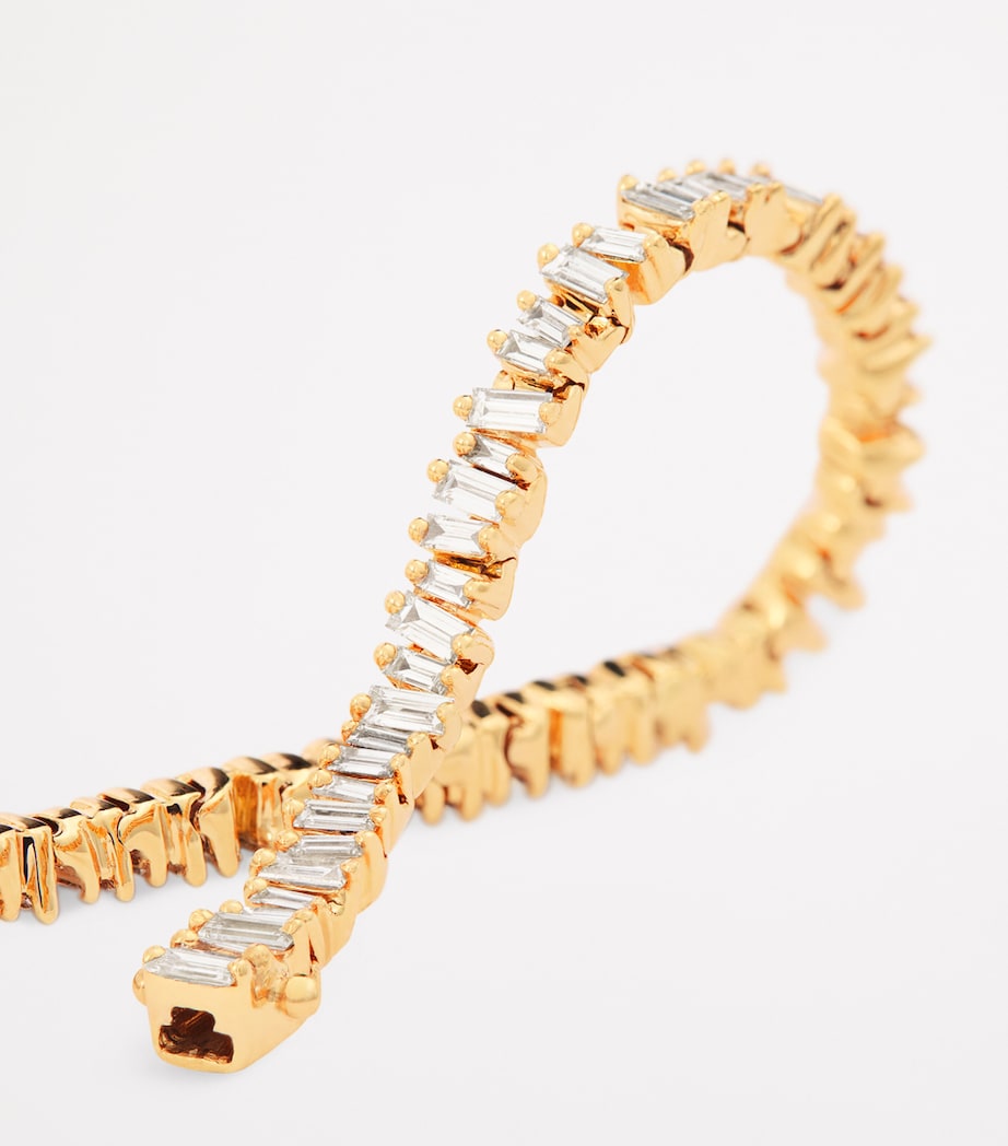 Suzanne Kalan yellow gold diamond mini tennis bracelet (British brand)