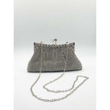SVNX silver crystal rhinestone clutch bag 24cm, UK version