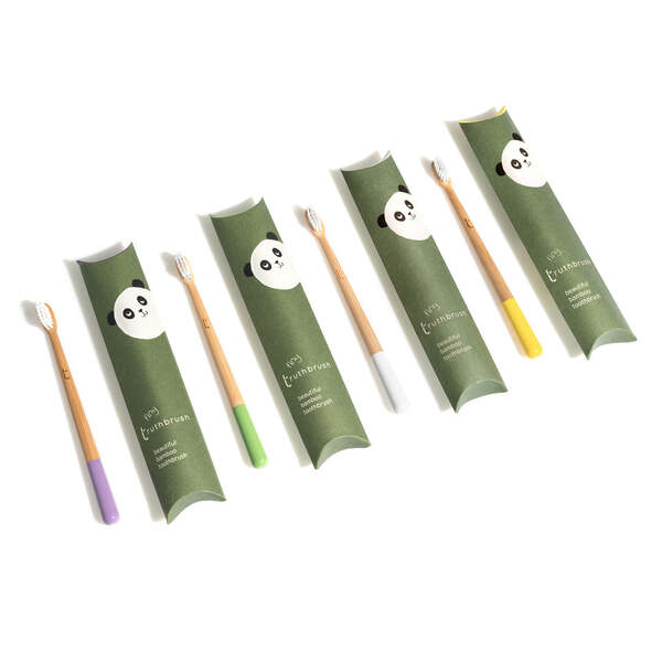 Truthbrush Bamboo Childrens Toothbrush Meadow Green (British brand)