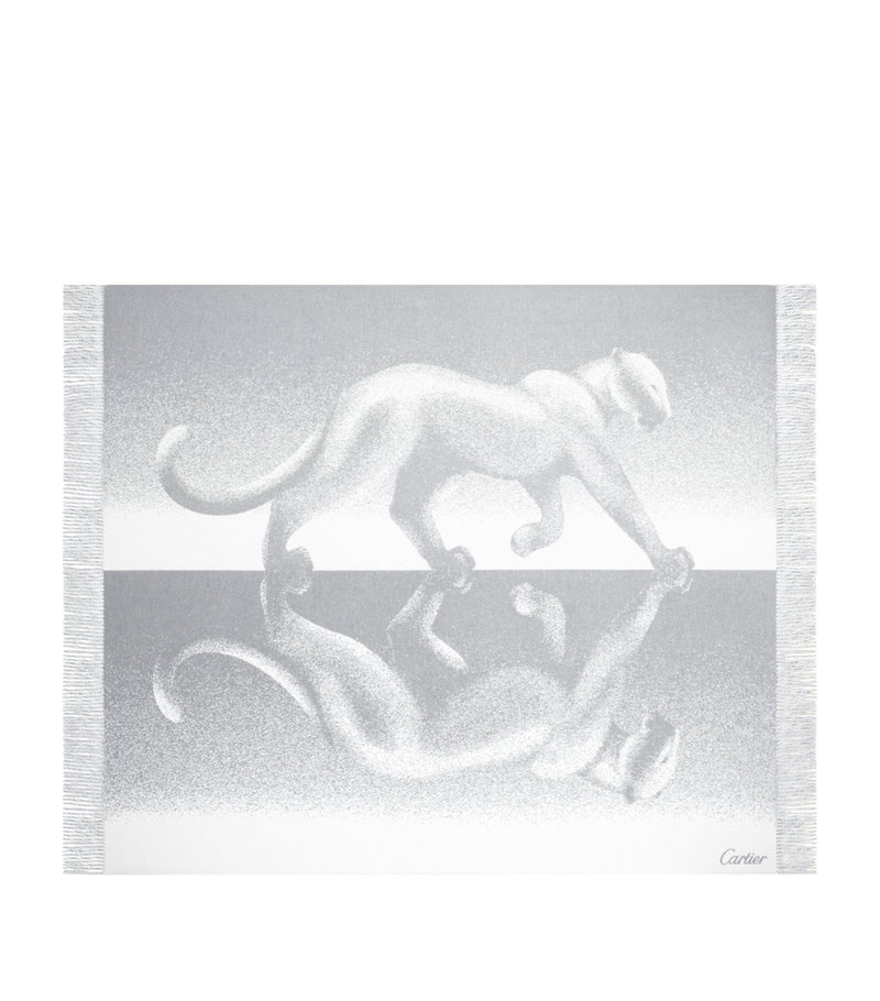 Cartier cashmere throw with Panthère de Cartier print 190cm x 140cm - British product