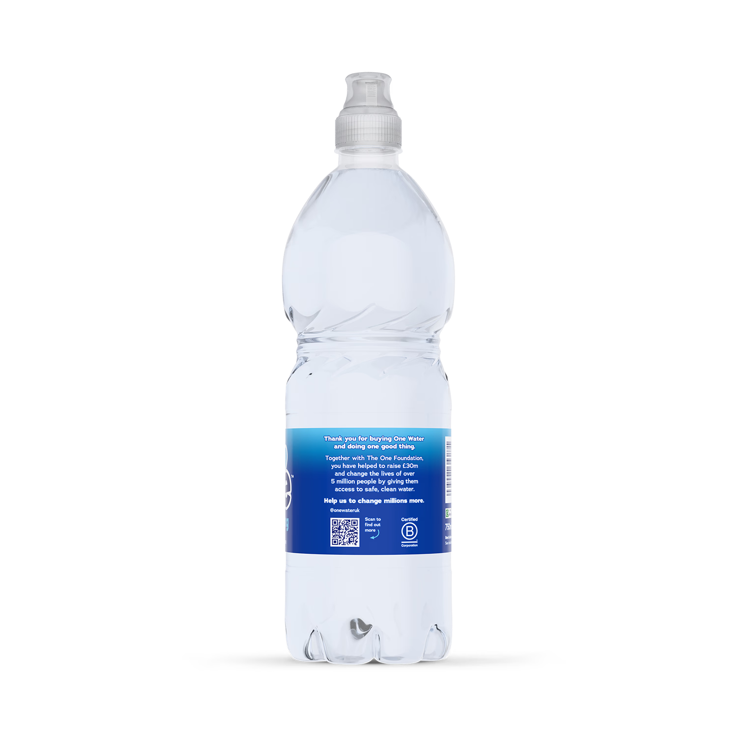 One Water still spring water 750ml sports cap (British brand)