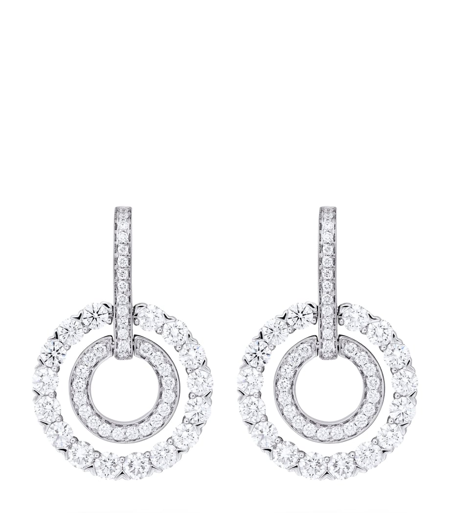 Boodles white gold diamond double-hoop earrings, imported from the UK