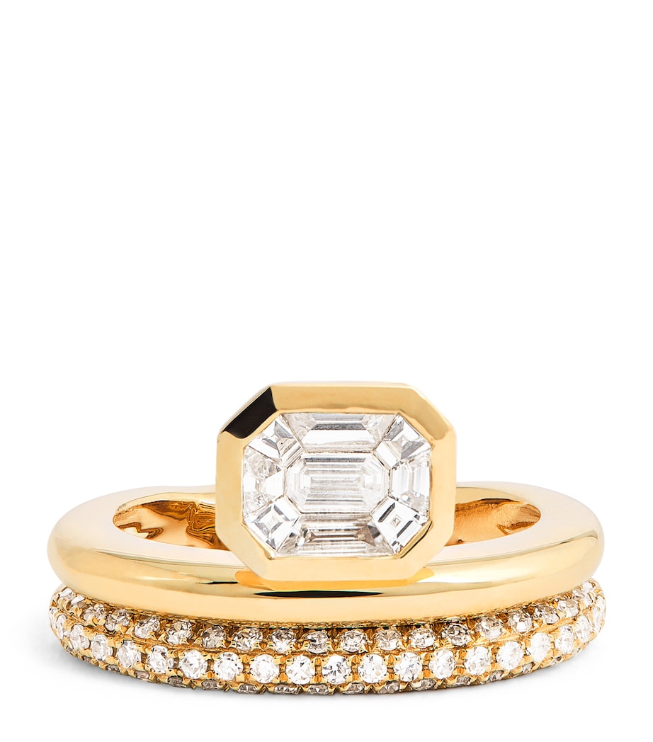 SHAY yellow gold diamond floating ear cuff, UK version
