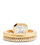 SHAY yellow gold diamond floating ear cuff, UK version
