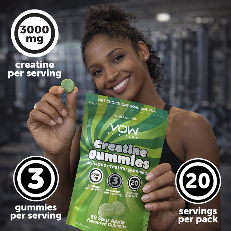 VOW Nutrition Creatine Gummies Sour Apple 60 Gummies, UK version
