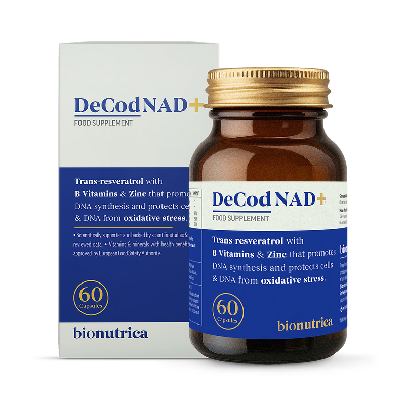 Bionutrica NAD+ resveratrol supplement high potency 60 capsules, UK version
