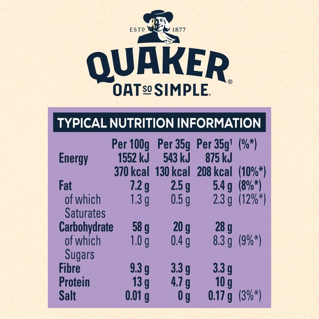 Quaker Oat So Simple Gluten Free Original Porridge Sachets Cereal   10 per pack Food Cupboard M&S   