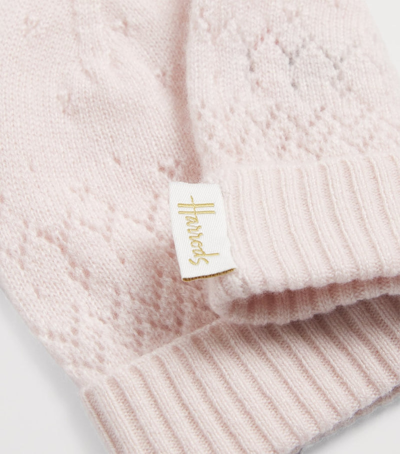 Harrods baby cashmere hat with pointelle detailing, British product